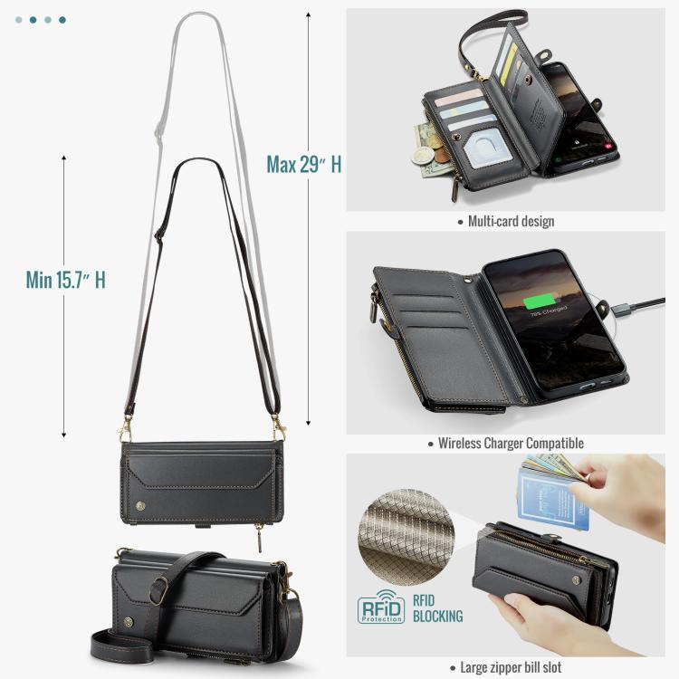 For Samsung Galaxy S26+ 5G CaseMe C36 Card Slots Zipper Wallet RFID Anti-theft Leather Phone Case