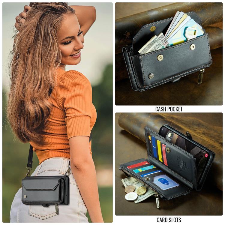 For Samsung Galaxy S26+ 5G CaseMe C36 Card Slots Zipper Wallet RFID Anti-theft Leather Phone Case