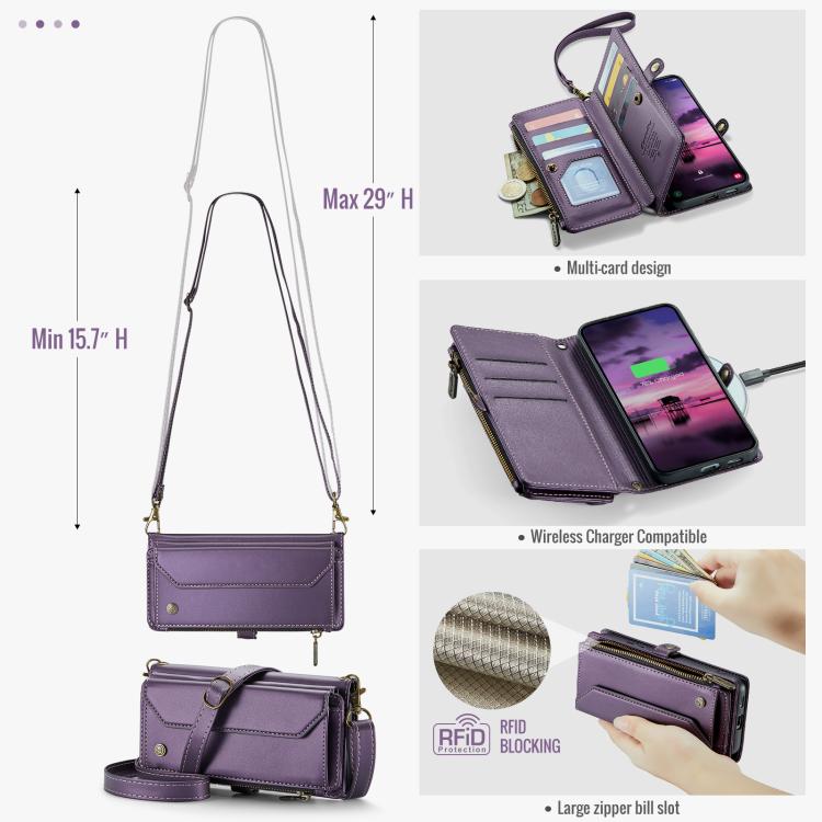 For Samsung Galaxy S26+ 5G CaseMe C36 Card Slots Zipper Wallet RFID Anti-theft Leather Phone Case