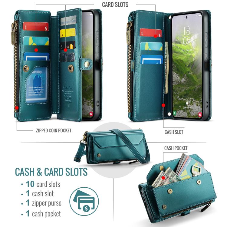 For Samsung Galaxy S26 Ultra 5G CaseMe C36 Card Slots Zipper Wallet RFID Anti-theft Leather Phone Case
