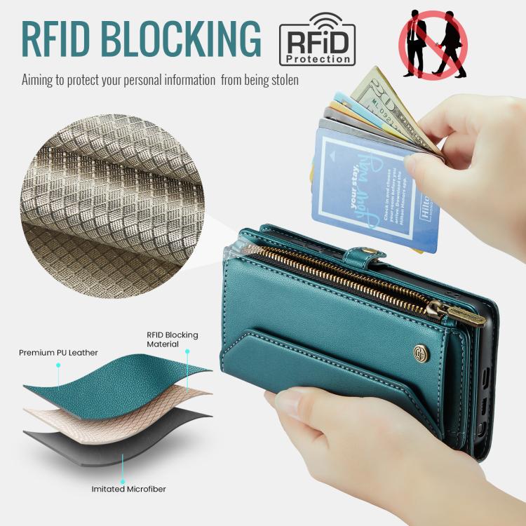 For Samsung Galaxy S26 Ultra 5G CaseMe C36 Card Slots Zipper Wallet RFID Anti-theft Leather Phone Case