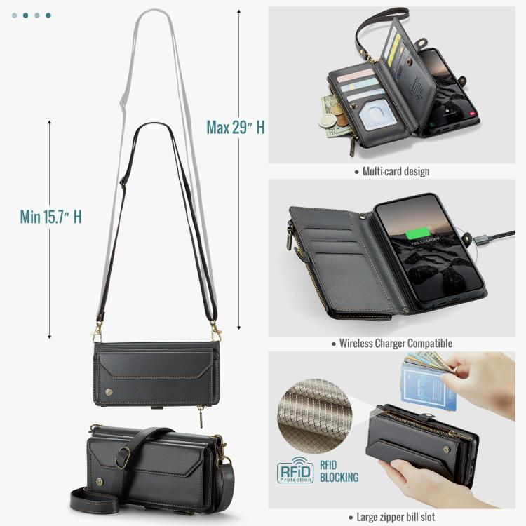 For Samsung Galaxy S26 Ultra 5G CaseMe C36 Card Slots Zipper Wallet RFID Anti-theft Leather Phone Case