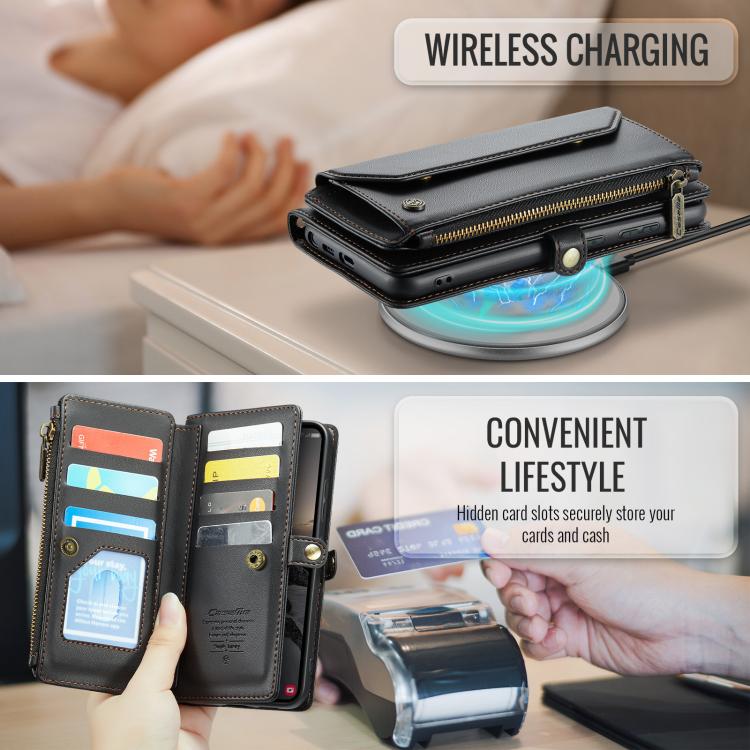For Samsung Galaxy S26 Ultra 5G CaseMe C36 Card Slots Zipper Wallet RFID Anti-theft Leather Phone Case