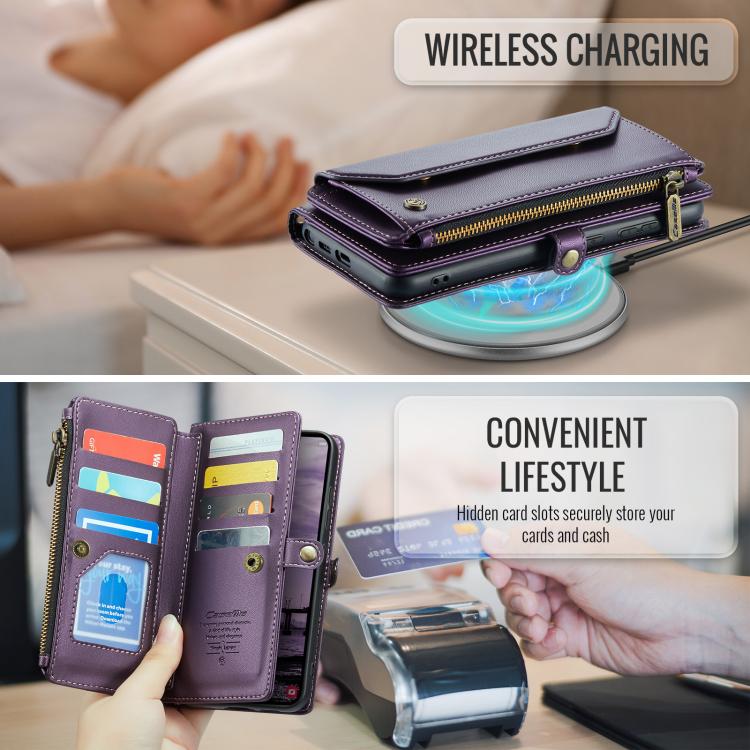 For Samsung Galaxy S26 Ultra 5G CaseMe C36 Card Slots Zipper Wallet RFID Anti-theft Leather Phone Case
