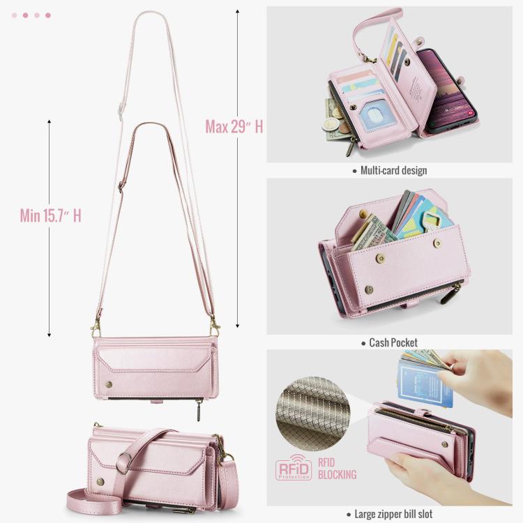 For Samsung Galaxy A37 5G CaseMe C36 Card Slots Zipper Wallet RFID Anti-theft Leather Phone Case