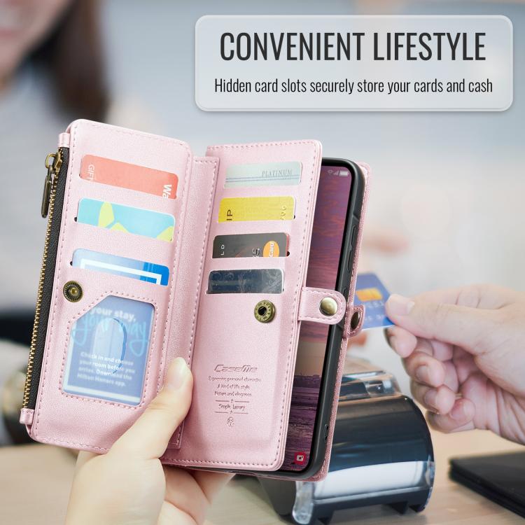 For Samsung Galaxy A37 5G CaseMe C36 Card Slots Zipper Wallet RFID Anti-theft Leather Phone Case