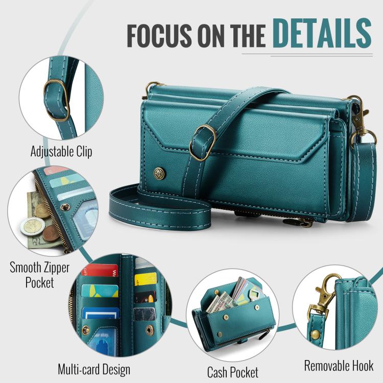 For Samsung Galaxy A57 5G CaseMe C36 Card Slots Zipper Wallet RFID Anti-theft Leather Phone Case