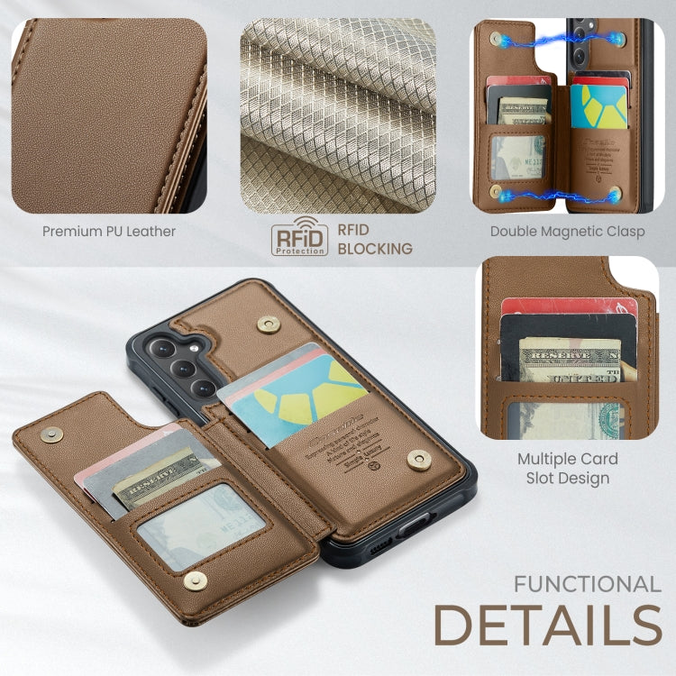 For Samsung Galaxy S24 FE 5G CaseMe C22 Card Slots Holder RFID Anti-theft Phone Case