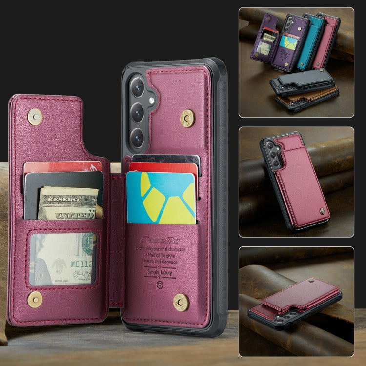 For Samsung Galaxy S24 FE 5G CaseMe C22 Card Slots Holder RFID Anti-theft Phone Case