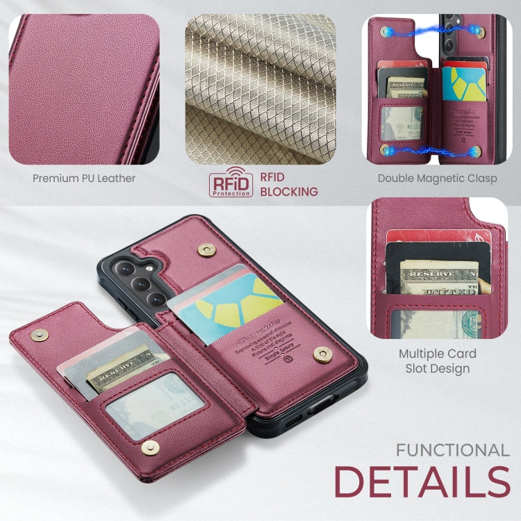 For Samsung Galaxy S24 FE 5G CaseMe C22 Card Slots Holder RFID Anti-theft Phone Case