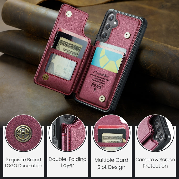 For Samsung Galaxy S24 FE 5G CaseMe C22 Card Slots Holder RFID Anti-theft Phone Case