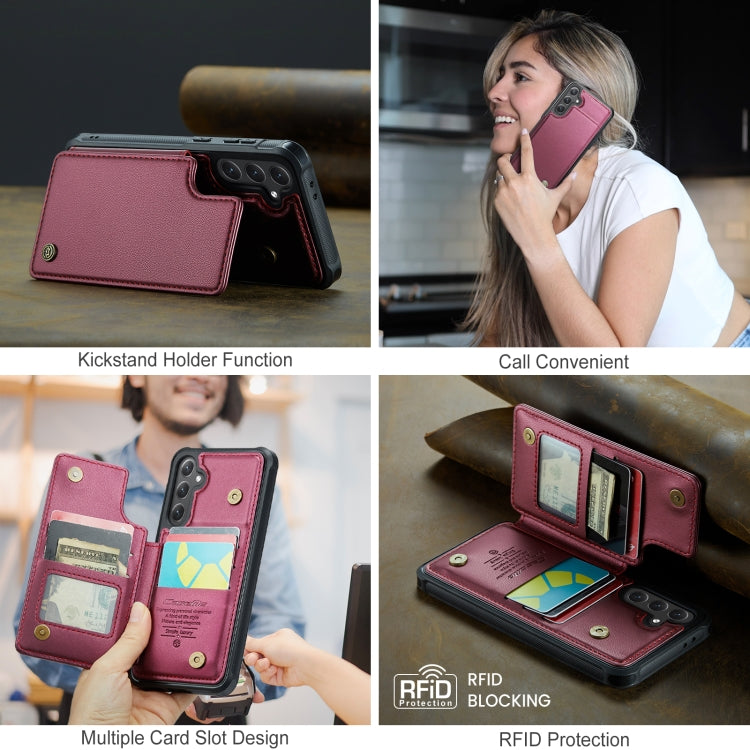 For Samsung Galaxy S24 FE 5G CaseMe C22 Card Slots Holder RFID Anti-theft Phone Case