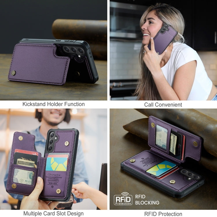For Samsung Galaxy S24 FE 5G CaseMe C22 Card Slots Holder RFID Anti-theft Phone Case