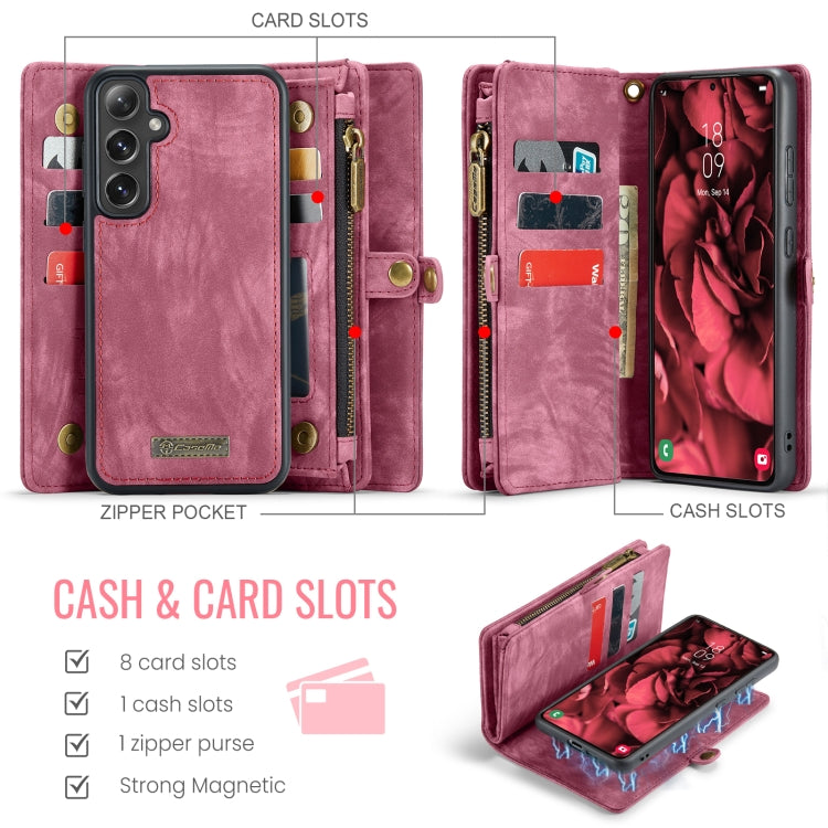 For Samsung Galaxy S24 FE 5G CaseMe 008 Detachable Multifunctional Leather Phone Case