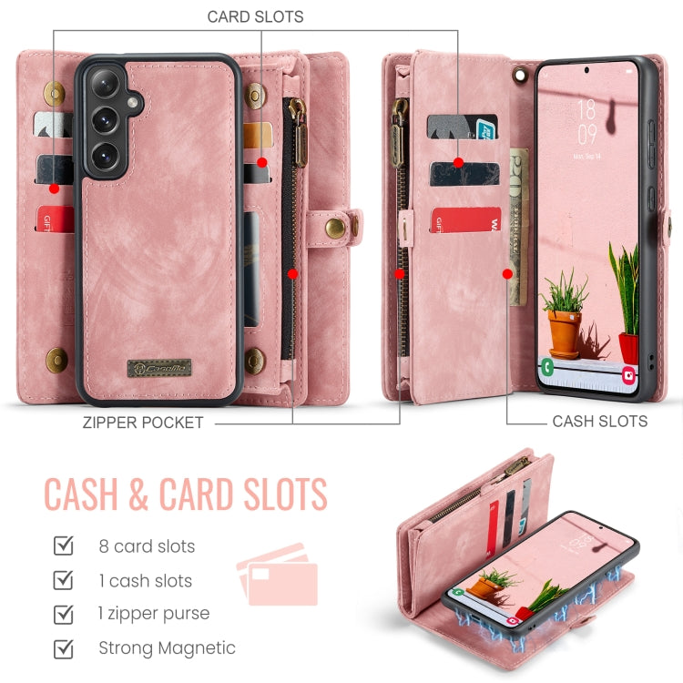 For Samsung Galaxy S24 FE 5G CaseMe 008 Detachable Multifunctional Leather Phone Case