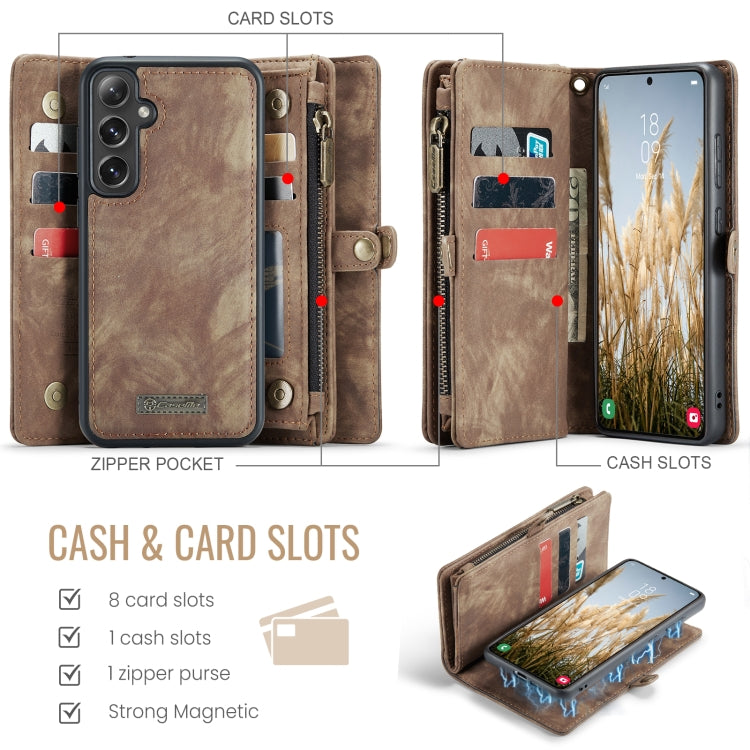 For Samsung Galaxy S24 FE 5G CaseMe 008 Detachable Multifunctional Leather Phone Case