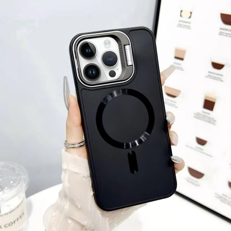 For iPhone 13 Pro Max CD Texture Frosted MagSafe Lens Holder Phone Case