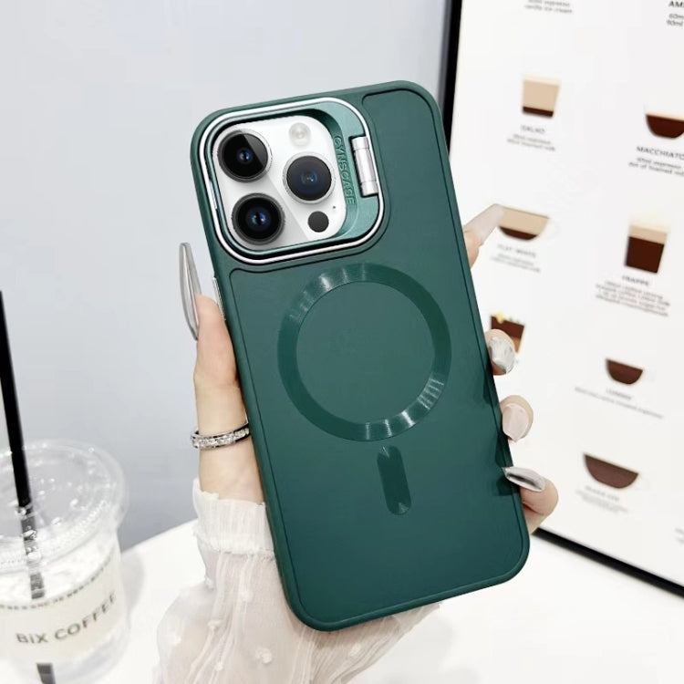 For iPhone 13 Pro CD Texture Frosted MagSafe Lens Holder Phone Case
