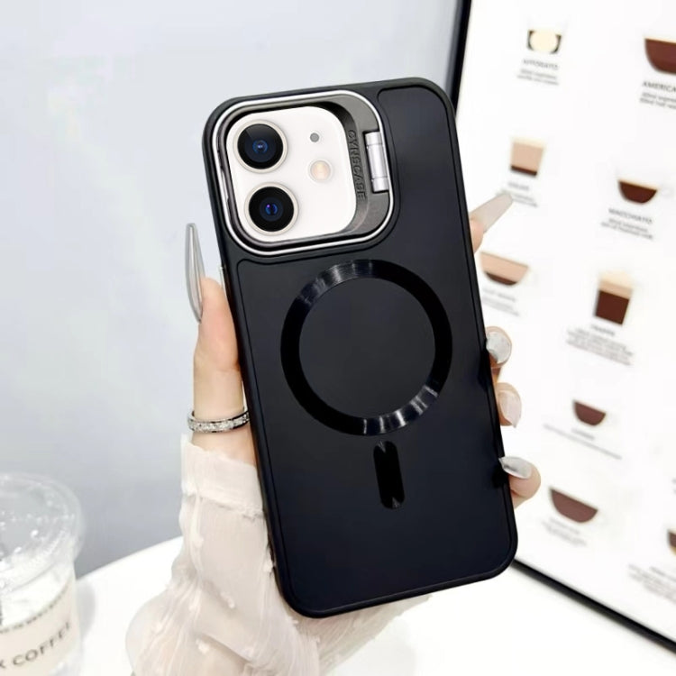 For iPhone 11 CD Texture Frosted MagSafe Lens Holder Phone Case