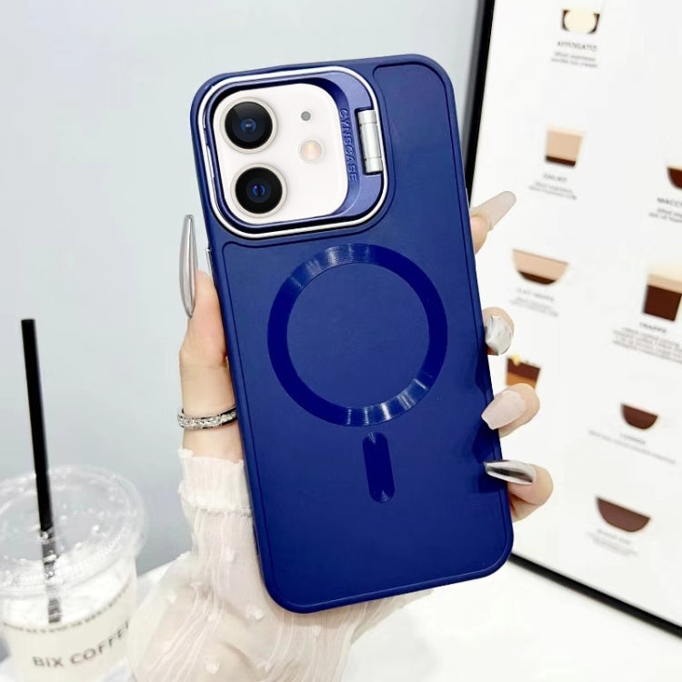For iPhone 11 CD Texture Frosted MagSafe Lens Holder Phone Case