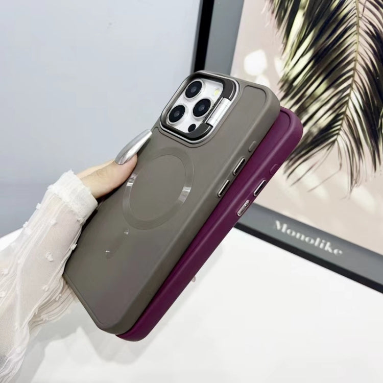 For iPhone 12 Pro Max CD Texture Frosted MagSafe Lens Holder Phone Case