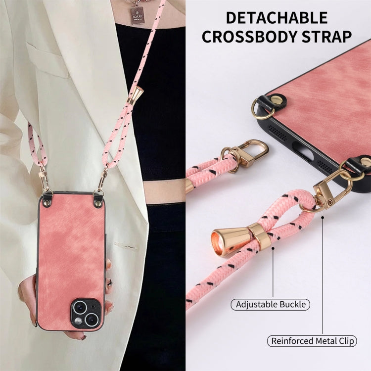 For iPhone 12 mini Vintage Leather PC Back Cover Phone Case with Crossbody Strap