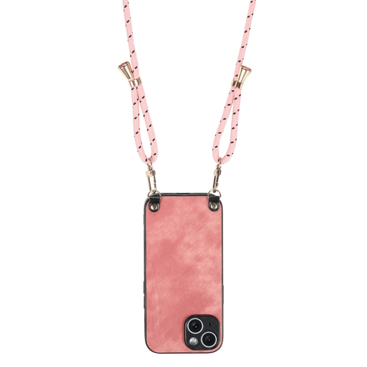 For iPhone 11 Vintage Leather PC Back Cover Phone Case with Crossbody Strap