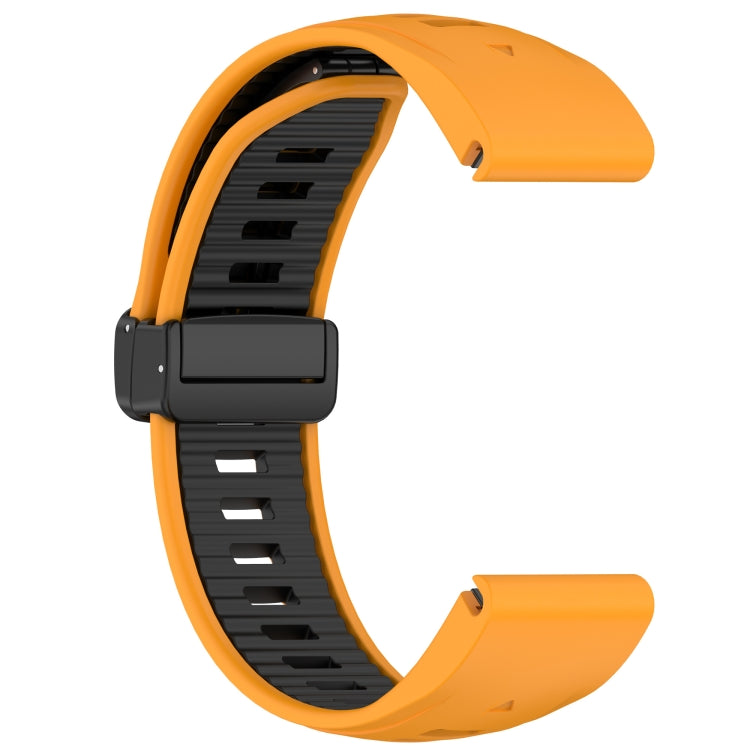 For Garmin Fenix 8 AMOLED 43mm Two Color Magnetic Silicone Watch Band