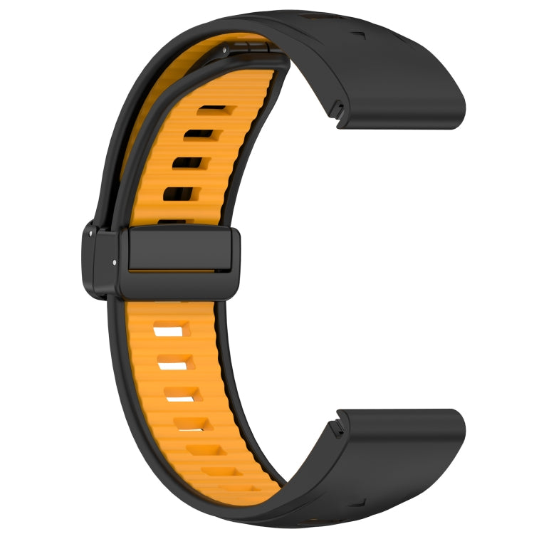 For Garmin Fenix 8 AMOLED 43mm Two Color Magnetic Silicone Watch Band