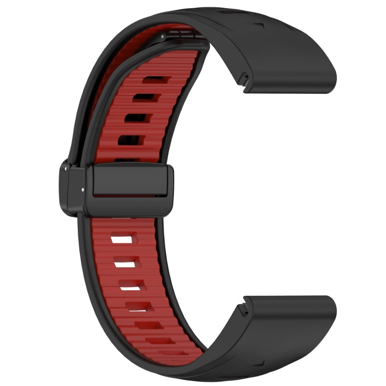 For Garmin Fenix 8 AMOLED 43mm Two Color Magnetic Silicone Watch Band