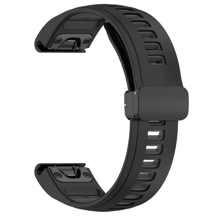 For Garmin Fenix 8 AMOLED 43mm Two Color Magnetic Silicone Watch Band