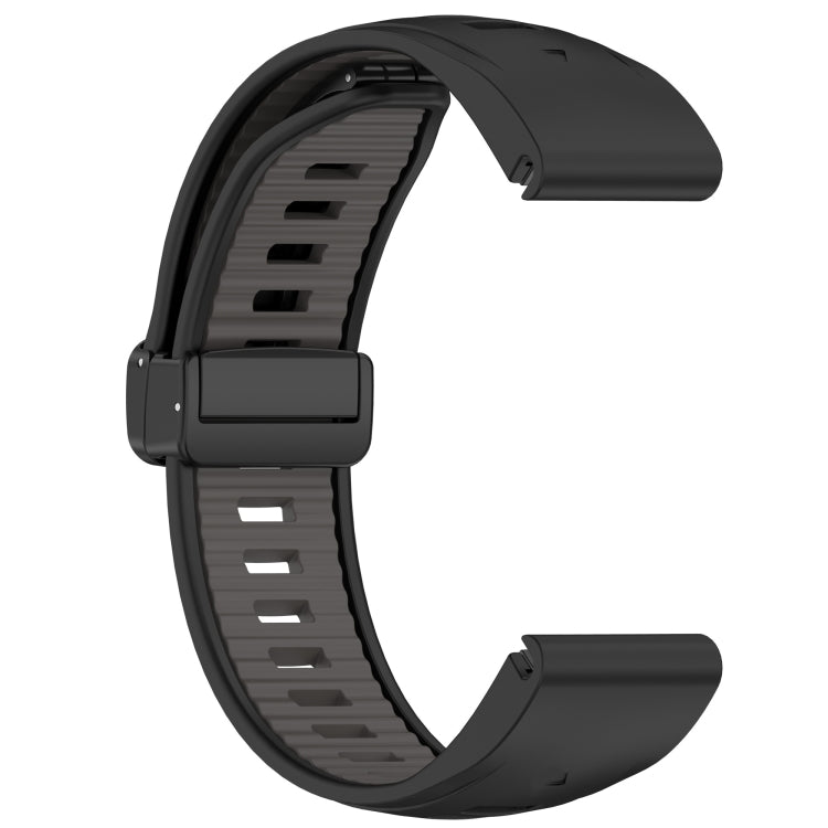For Garmin Fenix 8 AMOLED 43mm Two Color Magnetic Silicone Watch Band
