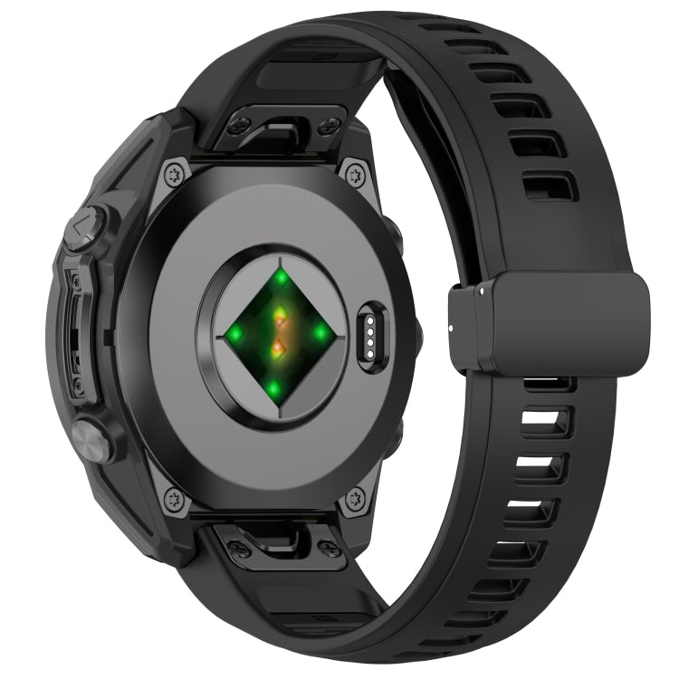 For Garmin Fenix 8 AMOLED 43mm Two Color Magnetic Silicone Watch Band