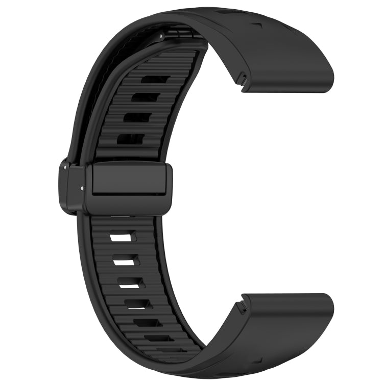 For Garmin Fenix 8 AMOLED 43mm Two Color Magnetic Silicone Watch Band