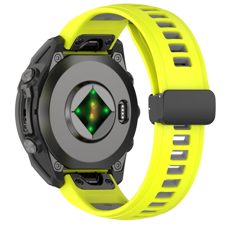 For Garmin Fenix 8 AMOLED 43mm Two Color Magnetic Silicone Watch Band
