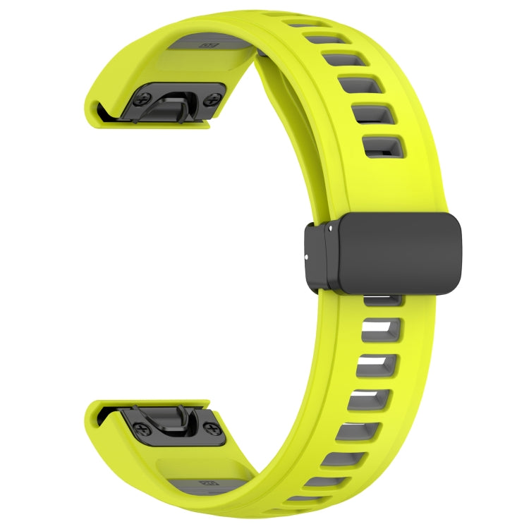 For Garmin Fenix 8 AMOLED 43mm Two Color Magnetic Silicone Watch Band