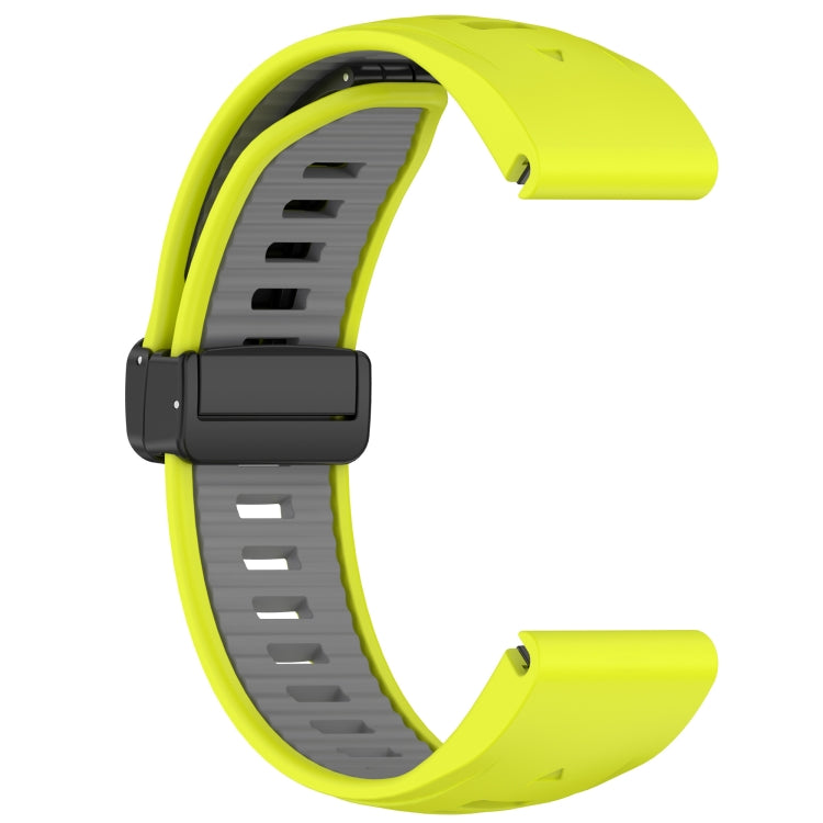 For Garmin Fenix 8 AMOLED 43mm Two Color Magnetic Silicone Watch Band