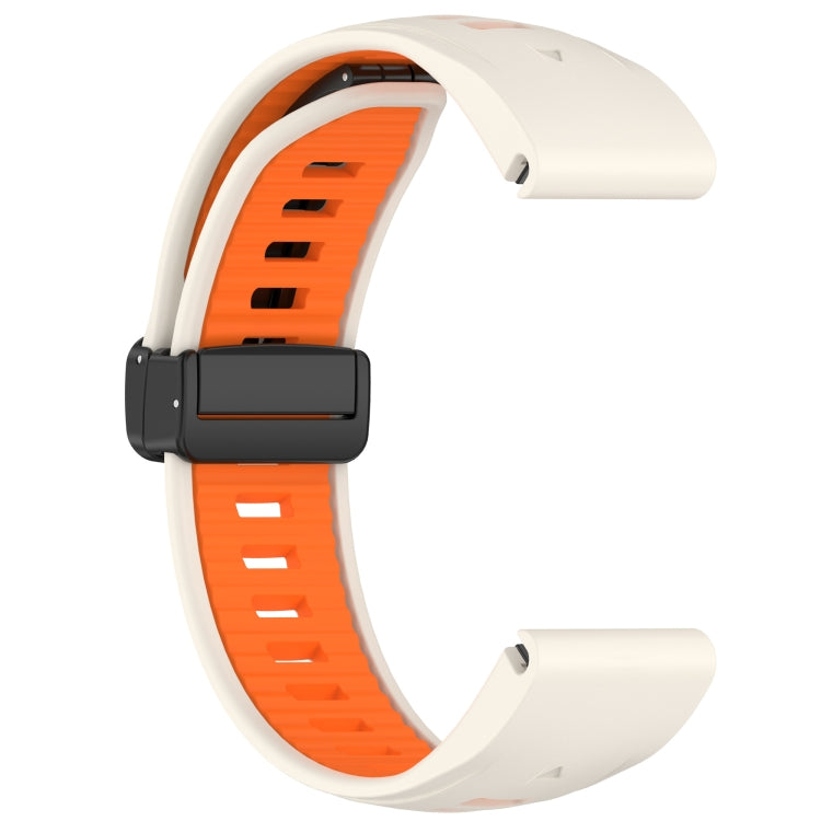 For Garmin Fenix 8 AMOLED 43mm Two Color Magnetic Silicone Watch Band