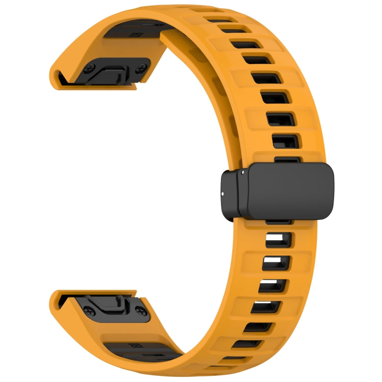 For Garmin Fenix 8 AMOLED 47mm Two Color Magnetic Silicone Watch Band