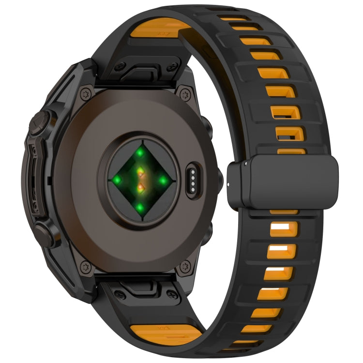 For Garmin Fenix 8 AMOLED 47mm Two Color Magnetic Silicone Watch Band
