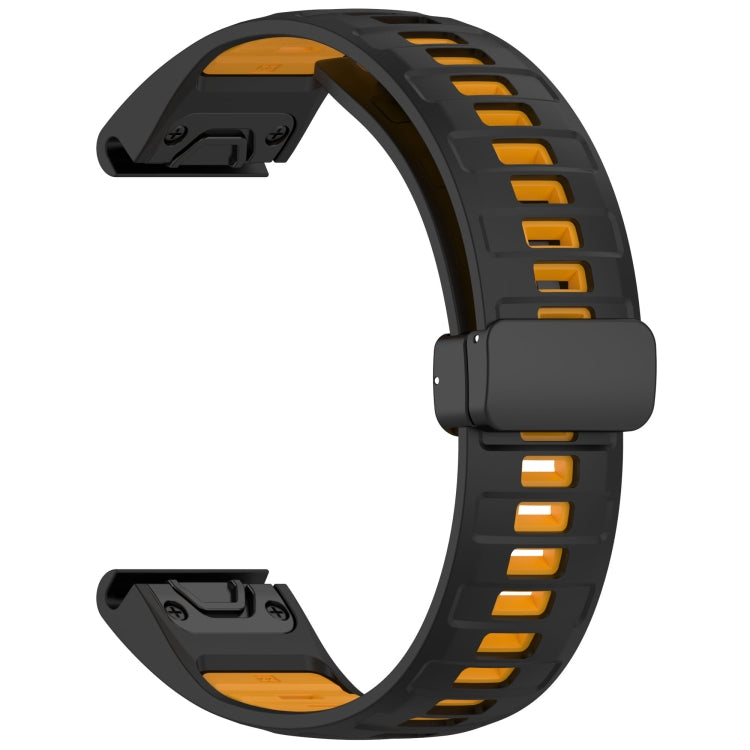 For Garmin Fenix 8 AMOLED 47mm Two Color Magnetic Silicone Watch Band