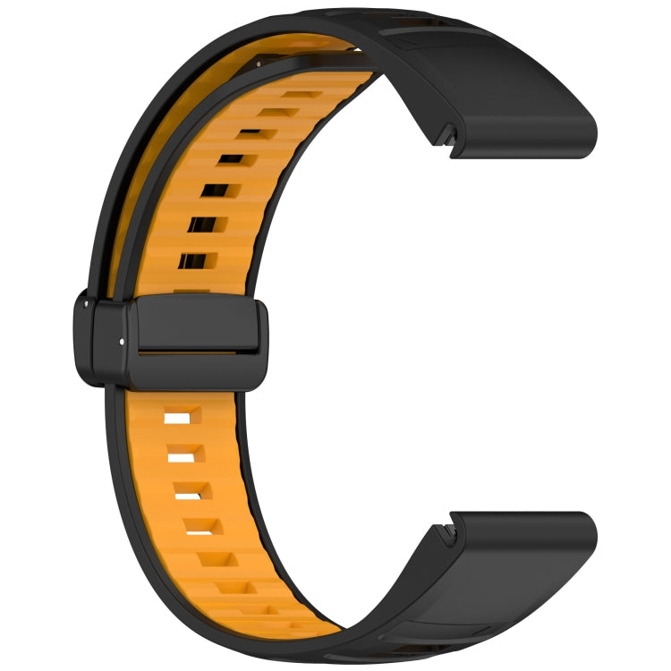 For Garmin Fenix 8 AMOLED 47mm Two Color Magnetic Silicone Watch Band