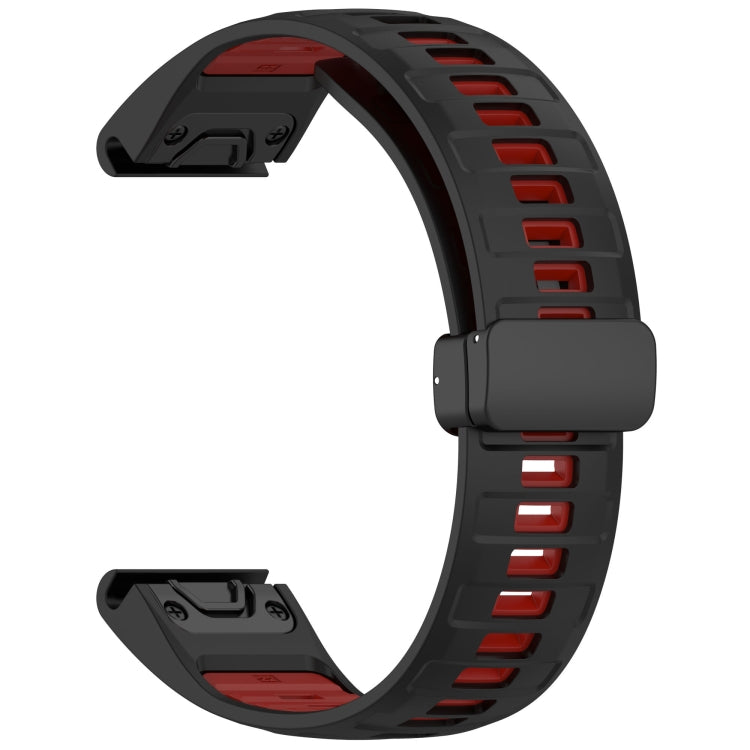 For Garmin Fenix 8 AMOLED 47mm Two Color Magnetic Silicone Watch Band