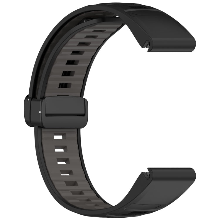 For Garmin Fenix 8 AMOLED 47mm Two Color Magnetic Silicone Watch Band