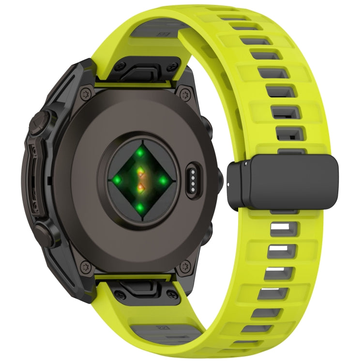 For Garmin Fenix 8 AMOLED 47mm Two Color Magnetic Silicone Watch Band