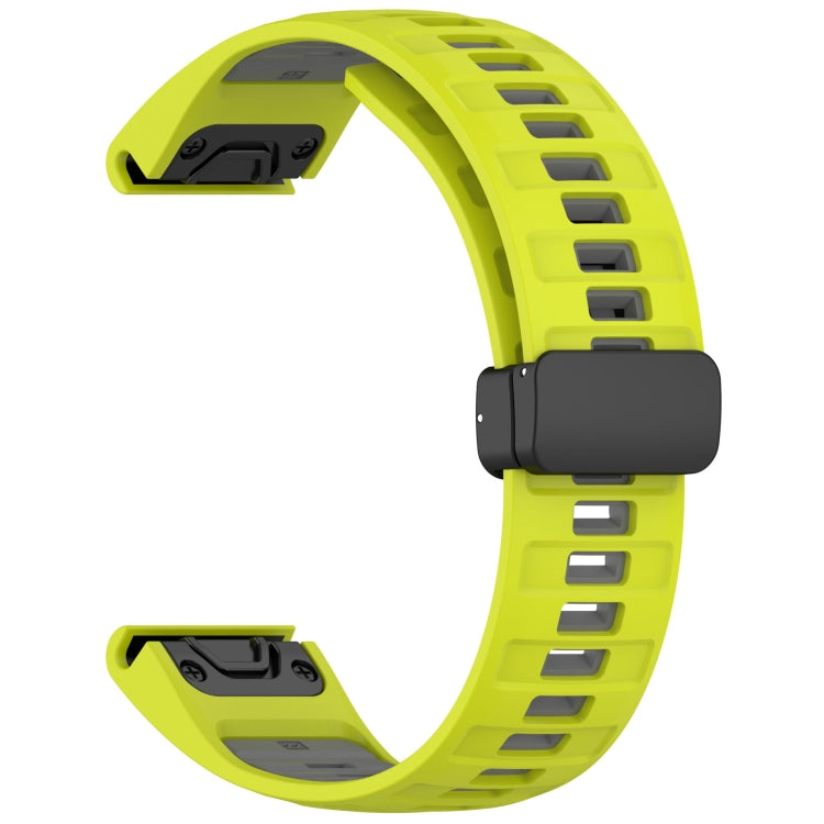 For Garmin Fenix 8 AMOLED 47mm Two Color Magnetic Silicone Watch Band