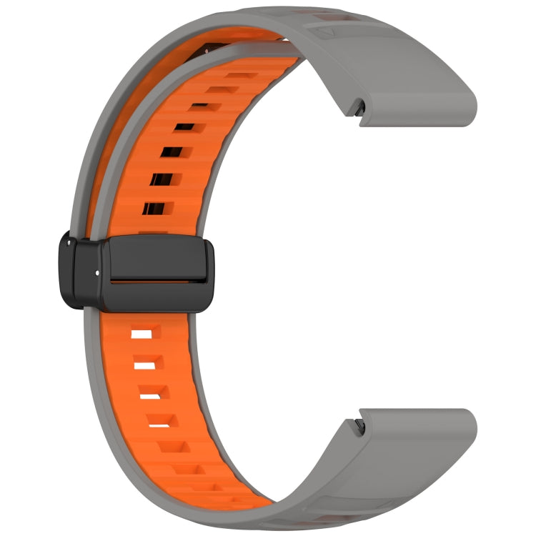 For Garmin Fenix 8 AMOLED 47mm Two Color Magnetic Silicone Watch Band