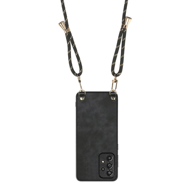For Samsung Galaxy Note20 Vintage Leather PC Back Cover Phone Case with Crossbody Strap