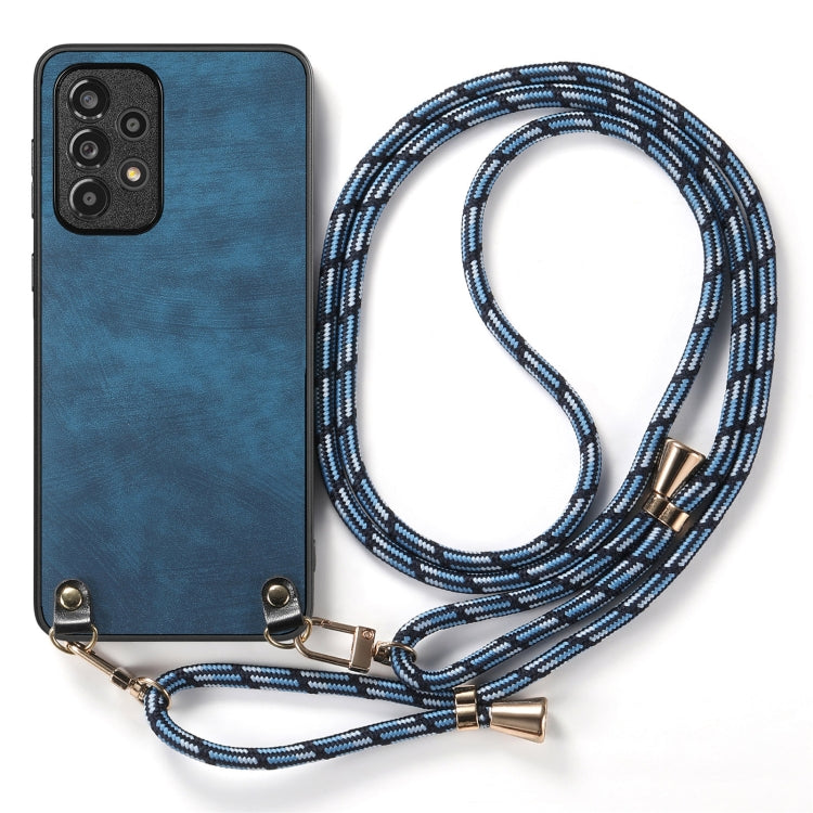 For Samsung Galaxy Note20 Vintage Leather PC Back Cover Phone Case with Crossbody Strap