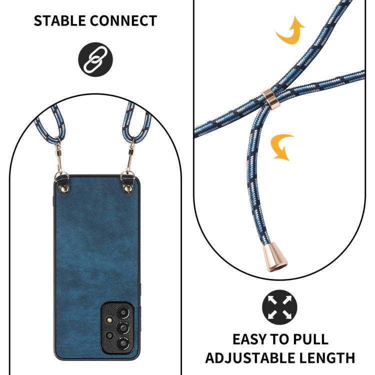 For Samsung Galaxy Note20 Vintage Leather PC Back Cover Phone Case with Crossbody Strap